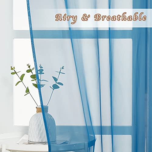 NICETOWN Sheer Curtains for Bedroom Windows 84 inch Length, Grommet