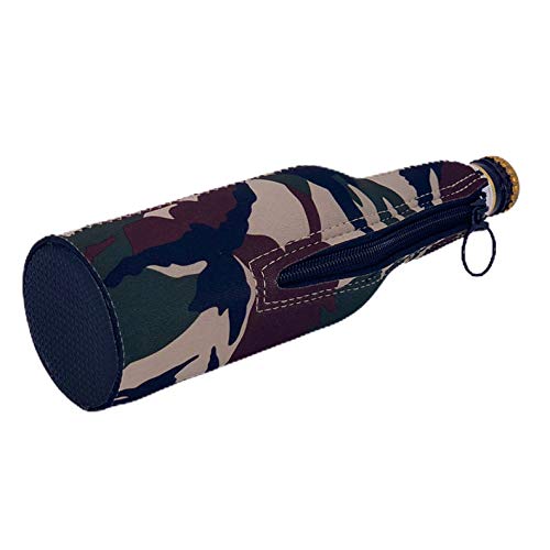 Blank Neoprene Beer Bottle Coolie - Green Camo, 1 Pack, Fits 12 oz Bottles