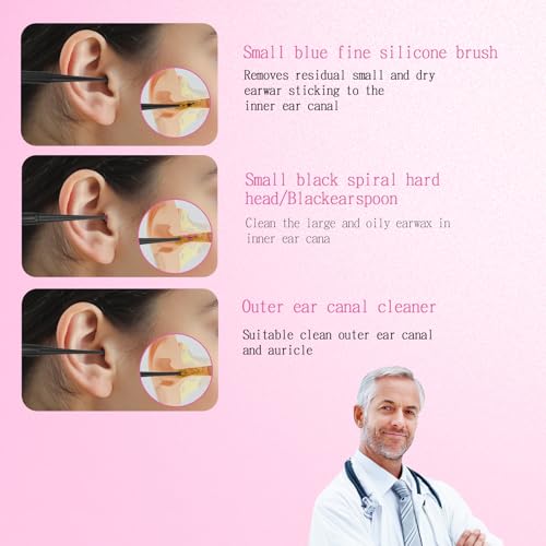Gjinxi 6-Piece Ear Wax Removal Kit, Reusable Silicone Ear Cleaner Tool