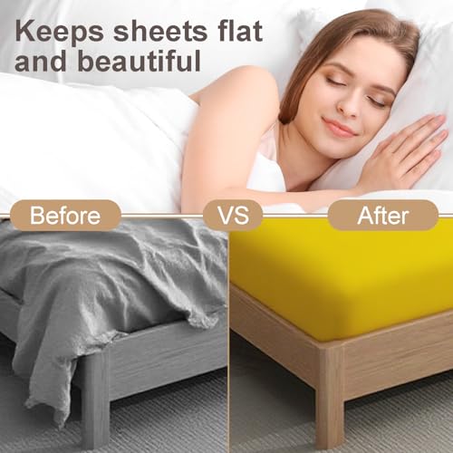 4 Pack Adjustable Bed Sheet Straps - Non-Slip Mattress Corner Holders