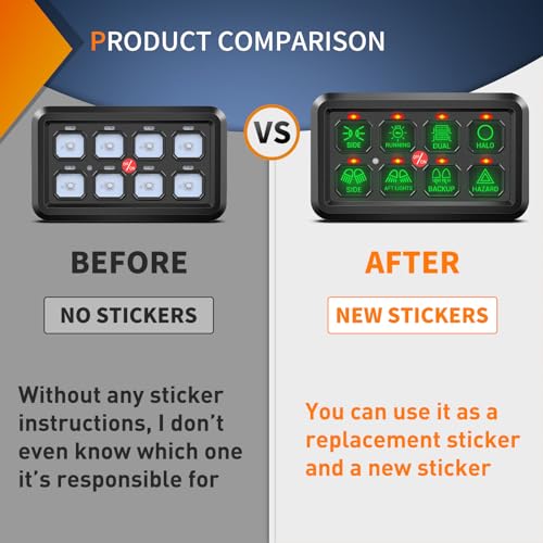 Nilight 120PCS Switch Panel Stickers for Cars & Boats - Durable Labels