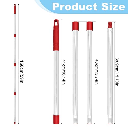 Ocedar Compatible Mop Handle - Red, Adjustable 30-58 inch Replacement Stick