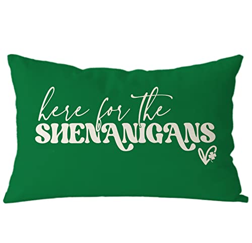 GAGEC St. Patrick's Day Pillow Cover 12x20 Inch Green Decor
