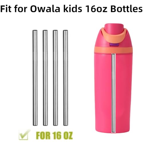 GL-Auking Owala 16oz Metal Straw Set with Cleaner for FreeSip Bottle – Reusable Drinking Straw Replacement