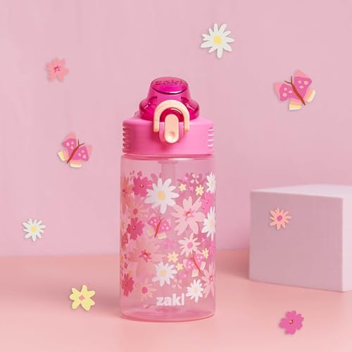 Zak Designs Flower Power 16oz Leak-Proof Kids Water Bottle
