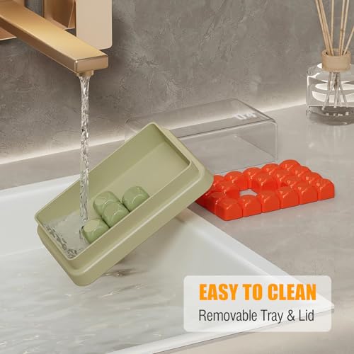Sage Green Minimalist Shampoo Bar Holder with Drain Tray