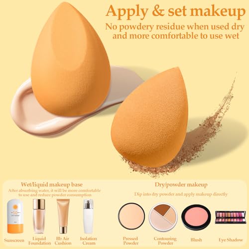 Auroray 14-Piece Makeup Sponge Set and Powder Puff Kit