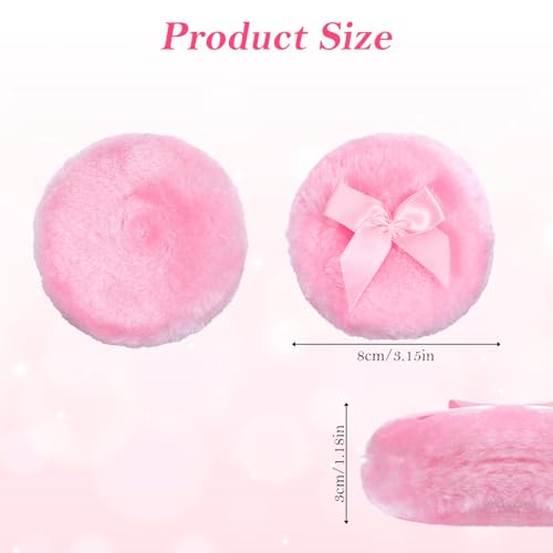 Large Fluffy Body Powder Puffs 3.5 Inch Thick Makeup Dusting 2-Pack
