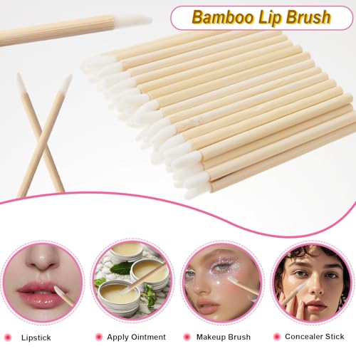 SANARITA 300PCS Bamboo Eyelash Extension Kit - Disposable Spoolies & Micro Brushes