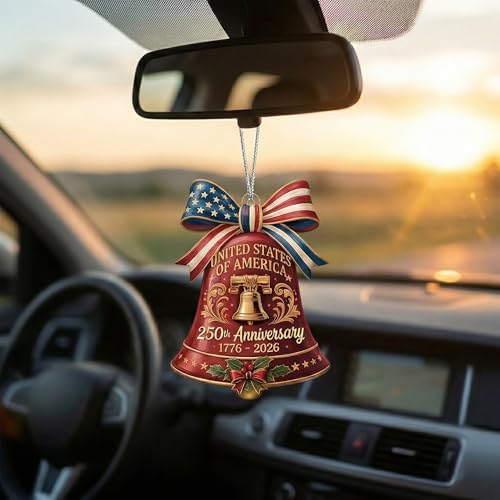 Red 250th Anniversary Liberty Bell Ornament | USA Patriotic Decor