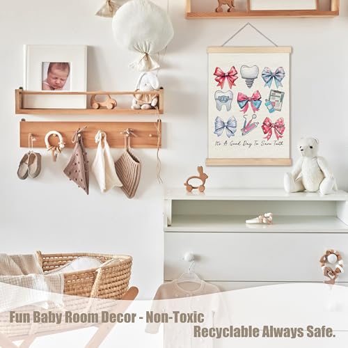 Coquette Pink Bow Dental Office Wall Art Poster - 12x16 Inch Canvas