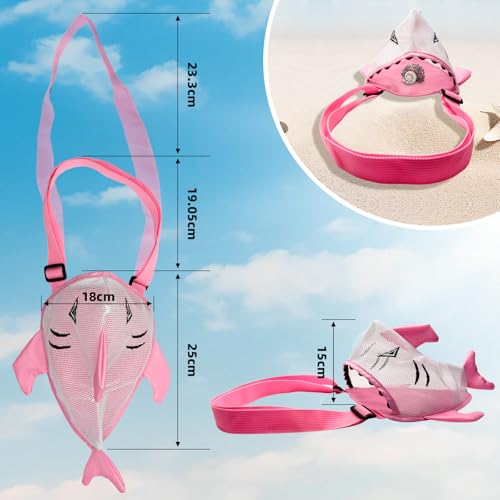 Mesh Seashell Storage Bags for Beach Collecting - 2-Pack, Pink
