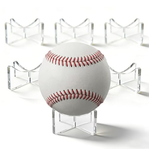 Kaulipoa 6-Pack Small Acrylic Baseball Display Stand for Memorabilia