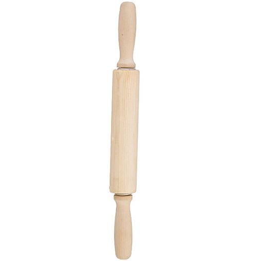 Wooden Rolling Pin, 16.5 Inch Drum and Handle Could Rotate Relatively for Kneading Dough of Baking Bread, Pizza, Cookie, Cake and Noodles (42cm)