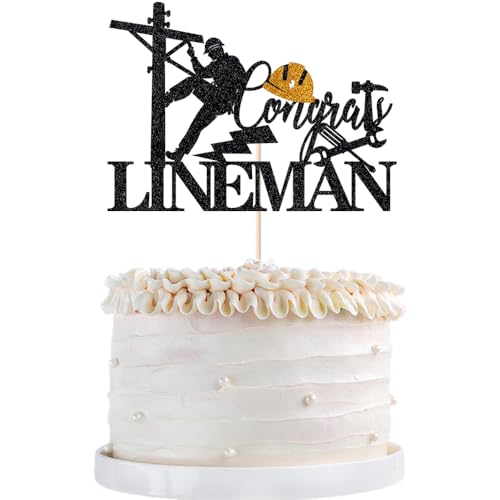 Congrats Lineman Graduation Cake Topper | Class of 2026 Decor