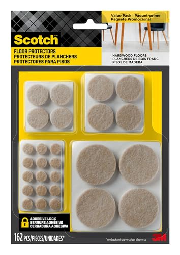 Scotch Felt Furniture Pads, Assorted Sizes, Beige, 24-Pack (3888 Pieces)