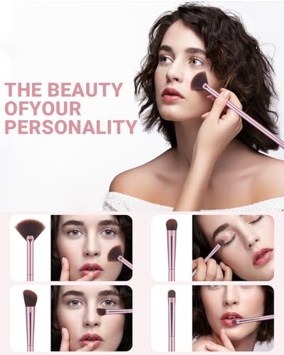12-Piece Professional Makeup Brush Set with Storage Case and Puffs