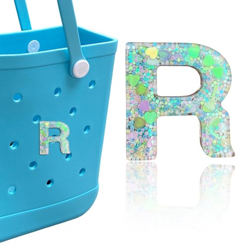 Alphabet Letter Charms for Bogg Bag - Green Love Sequin Accessories