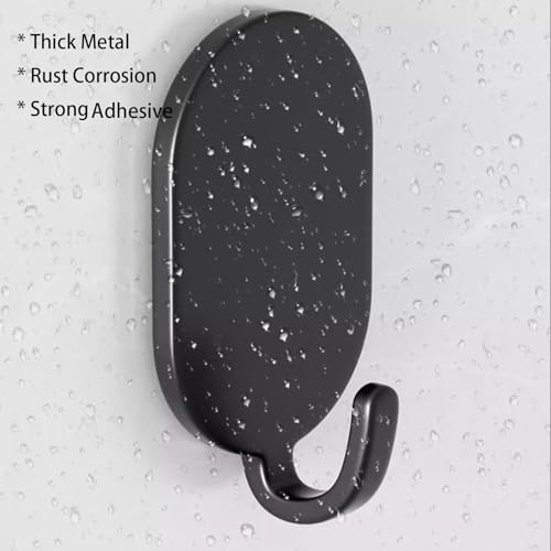 Silver Adhesive Hooks - 10 Pack Stainless Steel Utility Hooks for Kitchen & Bathroom