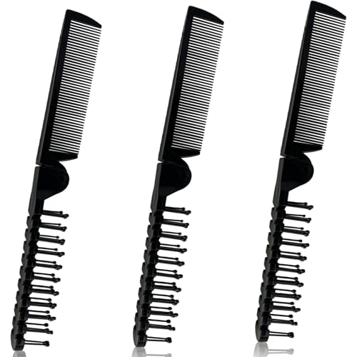 Zoolinn 3PCS Foldable Travel Hair Brush Set - Anti-Static Dual-Headed Compact Comb