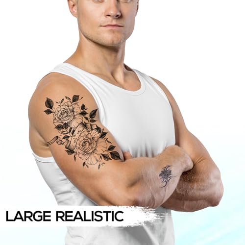 Kotbs 6 Sheets Large Waterproof Temporary Tattoos Realistic Body Art