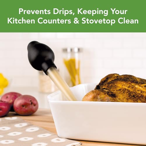 Tovolo Dripless Turkey Baster with Cleaning Brush - Heat Resistant Tritan