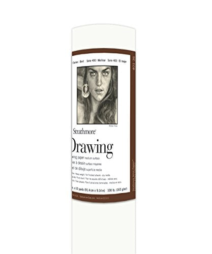 Strathmore 400 Series Drawing Roll - 36" x 10 Yards, Medium Surface, White