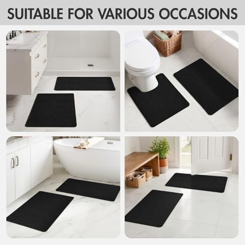MIULEE Thin Bathroom Rugs Set of 2, 17x35 Inch Non-Slip Mats