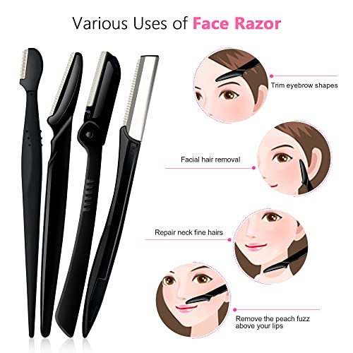 Molisaka Eyebrow Razor Pack Dermaplaning Face Razors for Women Facial Hair Removal