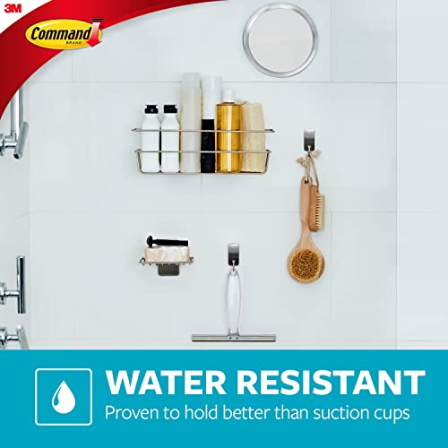 Command Satin Nickel Bath Hooks, 4 Pack - Damage-Free Organization