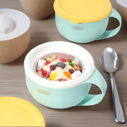 Silicone Lids for Dash My Mug Ice Cream Maker - 2 Pack with Scoop