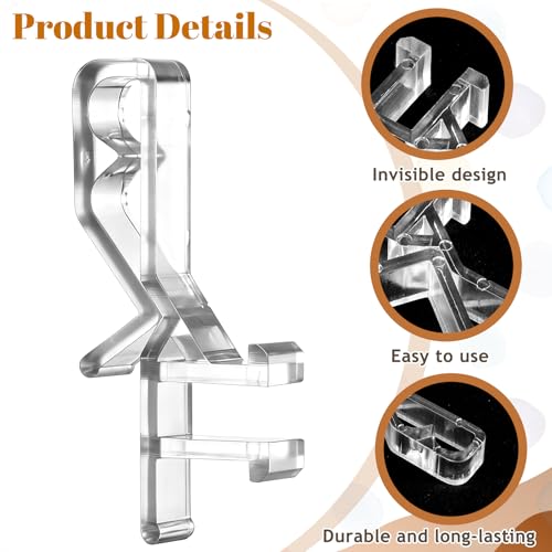 Clear Blind Valance Clips 1-7/8 Inch Hidden Channel Replacement 24 Pcs
