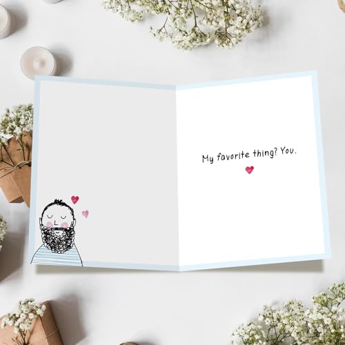 Funny Beard Anniversary Card for Husband or Boyfriend