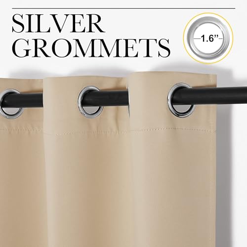 NICETOWN Room Darkening Curtain Panel, 34x72 inch, Biscotti Beige