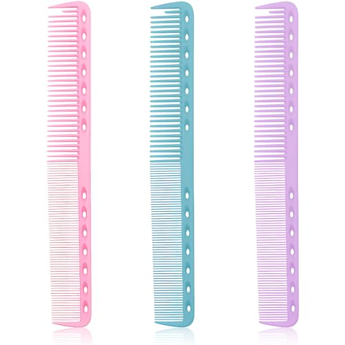 Kootinn 3-Piece Carbon Fiber Hairdressing Comb Set - Anti-Static Cutting Combs