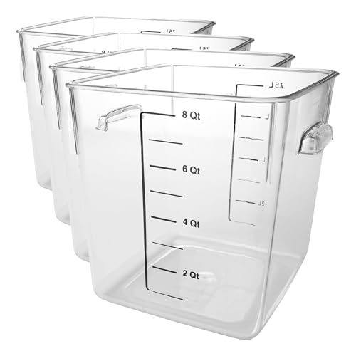 Rubbermaid Commercial 8-Quart Food Storage Container - Clear, Durable, Space-Saving