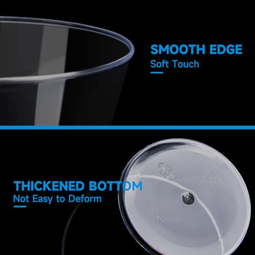 RACETOP 9 oz Clear Disposable Plastic Cups - 50 Pack Durable Tumblers