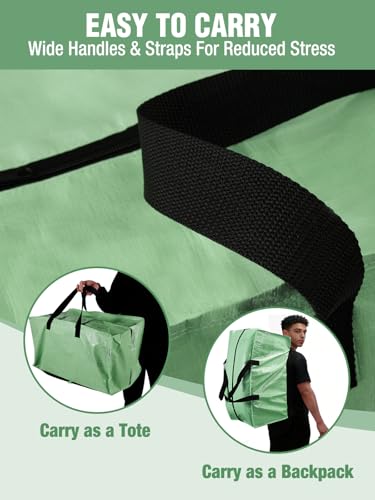 WORKPRO Extra Large Moving Bags - 8 Pack Green Heavy-Duty Storage Totes