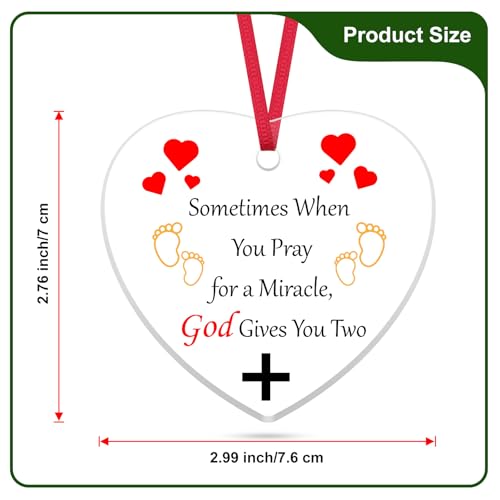 Twin Mom Christmas Ornament - Engraved Acrylic Keepsake Gift