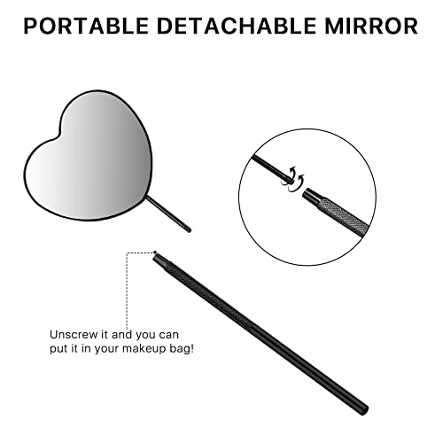 Heart Shaped Lash Extension Mirror - Detachable Stainless Steel Tool
