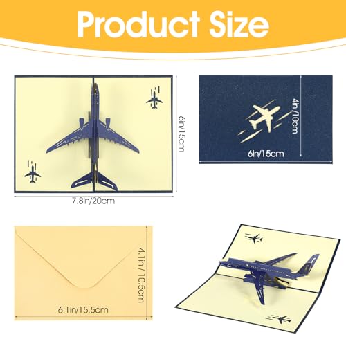 Andibro 3D Airplane Pop-Up Greeting Card for Graduation & Birthdays