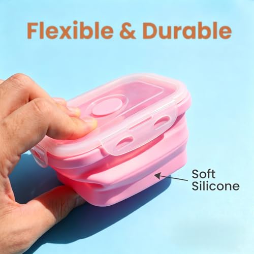Elimeta Collapsible Silicone Soap Dish - Leak-Proof Portable Case, Pink