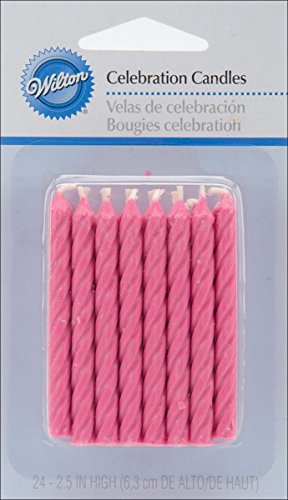 Wilton Birthday Candles, 2.5-Inch Pink Celebration Candles, 24-Pack