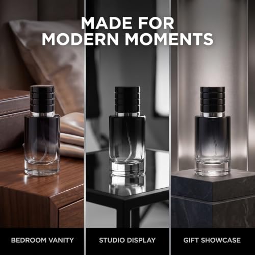 Jinshining 30ml Black Glass Perfume Atomizer Refillable Travel Spray Bottle