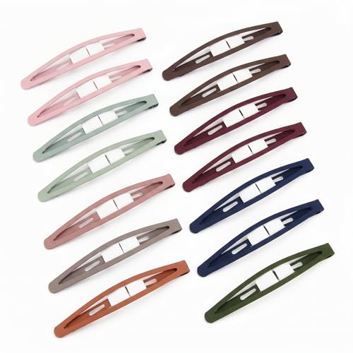 CIZITBE 20 PCS Metal Snap Hair Clips - Colorful Barrettes for Thick and Thin Hair