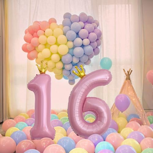 40 Inch Baby Pink Crown Number 27 Balloon Set for Celebrations