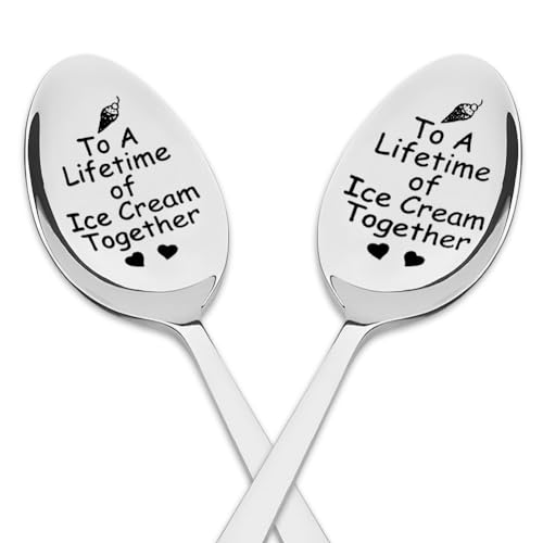 To a Lifetime of Ice Cream Together Wedding Engagement Gift Spoon for Girlfriend & Boyfriend