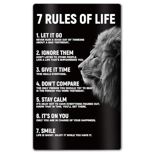 7 Rules Inspirational Locker Magnet - Motivational Quote Decor