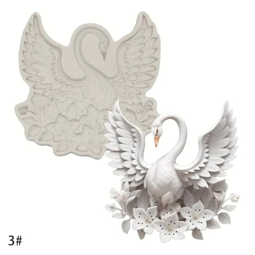 4-Piece Love Swan Silicone Mold Set for Cake & Chocolate