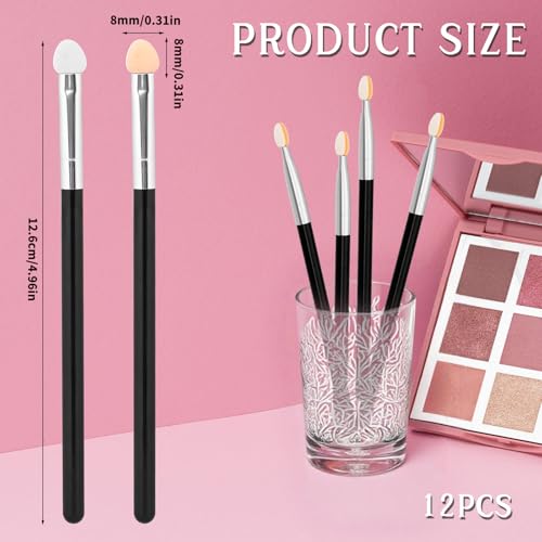 12 Pcs Foam Eyeshadow Applicators Reusable Double Sided Makeup Sponges